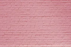 Deserted Brick Wall Prints: Texture of an old brick wall. Abstract construction background
