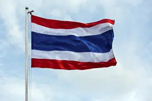 Southeast Asia National Flags Prints: Thai flag blowing in wind