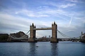London Landmark Prints: Thames, Tower Bridge, Canary Wharf behind