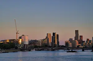 Thames River England Prints: Thames, behind Waterloo Bridge