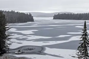 Springtime Lake Scenery Prints: Thaw lake in spring