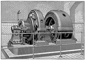 Power Industry Equipment Prints: Three-phase direct current motor generator