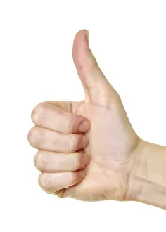 Positive Body Language Prints: Thumbs up against a white background