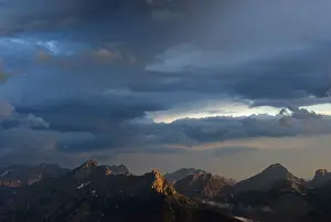 Cloud Formation Over Mountains Prints: Thunder clouds forming over the Karwendel Range