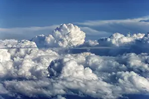 Central Europe Storm Clouds Prints: Thunderclouds in the sky, view from the plane