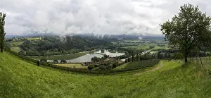 Images Dated 30th May 2024: Thunderclouds over Vineyard Print, Sulmsee, Austria