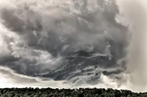 Deserted Germany Landscape Prints: Thunderstorm approaching Stuttgart