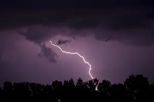 Gloomy Daytime Sky Prints: Thunderstorm, bolt