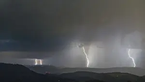 Dramatic Thunderstorm Atmosphere Prints: Thunderstorm, Lightning, Black Forest