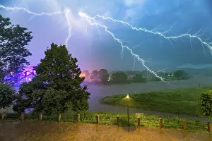 Dark Clouds Over Germany Prints: Thunderstorm, Lightning, Rinteln