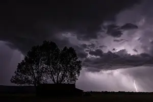 Lightning Strike Germany Prints: Thunderstorm, lightning, thunderclouds