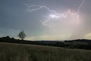 Thunderstorm Germany Prints: Thunderstorm with multiple thunderbolts