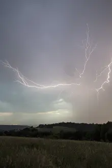 Southern Germany Weather Prints: Thunderstorm with multiple thunderbolts
