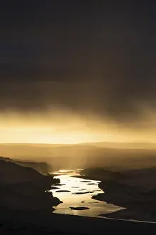 Namibia South Africa Border Prints: Thunderstorm over the Orange River