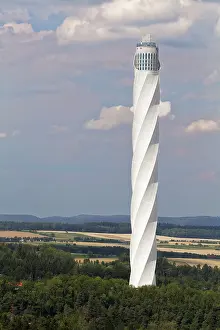 Modern Industrial Architecture Prints: Thyssenkrupp test tower for elevators with visitor platform