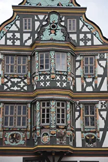 Half Timbered Building Construction Prints: Timber-frame, bay window, facade