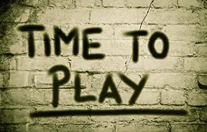 Conceptual Symbol Image Prints: Time To Play Concept