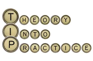 Plain White Background Photo Prints: TIP (theory into practice) acronym explained with isolated