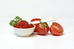 Tomato Paste Prints: Tomato paste in bowl and spoon