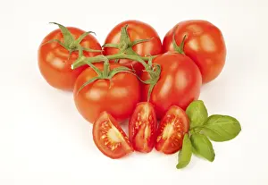 Tomato Nutrition Facts Prints: Tomatoes with basil