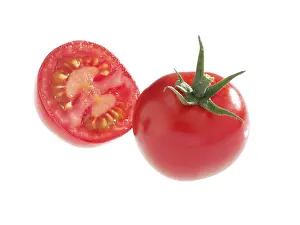 Vegetable Photography Prints: Tomatoes, whole and half