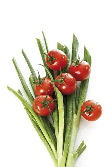 Vitamin Rich Vegetables Prints: Tomatoes and spring onions