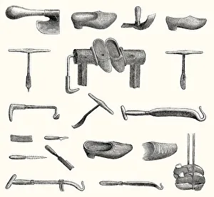 19th Century Clog Making Tools Print