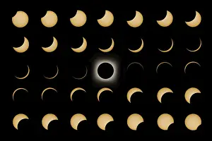 Framed Print : Total Solar Eclipse Phases Print, Composite Image Framed Print : Total Solar Eclipse Phases Print, Composite Image