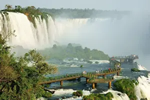 Framed Print : Tourists on a viewing platform, Iguazu waterfalls Print Framed Print : Tourists on a viewing platform, Iguazu waterfalls Print