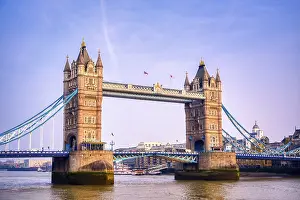 United Kingdom Travel Photography Prints: Tower Bridge across the River Thames in London, UK