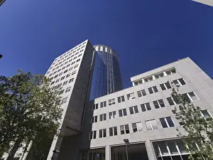 Prints of Town Hall, high-rise building in the style of Brutalism, built between 1968 and 1971 based on designs by the Maier, Graf, Speidel and Schanty architectural community, height of 72 meters Brutalist Architecture Prints: Town Hall, high-rise building in the style of Brutalism Print