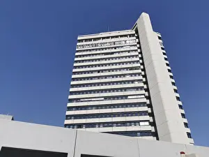 Prints of Town Hall, high-rise building in the style of Brutalism, built between 1968 and 1971 based on designs by the Maier, Graf, Speidel and Schanty architectural community, height of 72 meters Brutalist Architecture Prints: Town Hall Print, Offenbach am Main, Germany