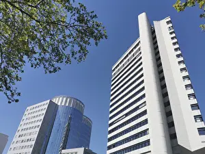 Prints of Town Hall, high-rise building in the style of Brutalism, built between 1968 and 1971 based on designs by the Maier, Graf, Speidel and Schanty architectural community, height of 72 meters Brutalist Architecture Prints: Town Hall Print, Offenbach am Main, Germany