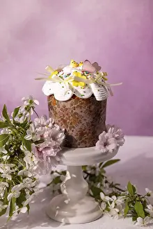 Christian Easter Celebration Prints: Traditional Easter cake with white icing