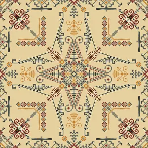 Prints of Traditional Latvian embroidery seamless pattern, vector illustration Latvia Prints: Traditional Latvian Embroidery Print Seamless Pattern