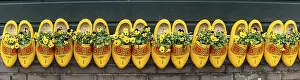 Zaanse Schans Village Prints: Traditionally decorated yellow clogs