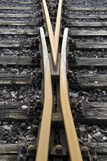 European Rail Traffic Scene Prints: Train tracks with backlighting