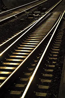 Deserted Train Tracks Prints: Train tracks with a switch