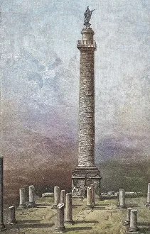 Trajan's Column Rome Prints: Trajan's Column in Rome in its present state