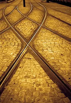 Prints of Tram tracks in Norway Railway Prints: Norway Tram Tracks Print