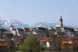 Bavarian Alps View Prints: Traunstein with Alpine mountain range