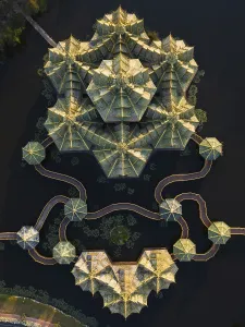 Golden Temple Prints: Aerial View Print of Bangkok's Ancient Golden Temple