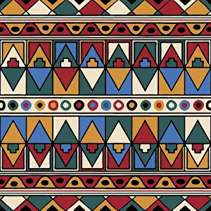 UNESCO World Heritage Site Image Prints: Tribal ethnic background. Vector seamless pattern design for background