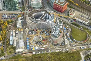 Dusseldorf Construction Site Prints: Trivago headquarters under construction