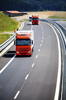 Freight Transport Prints: Two trucks on the road