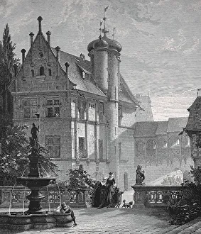 Southern Germany Palaces Prints: The Tucherschloss Palace in Nuremberg in 1880