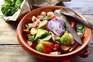 Leafy Vegetable Salads Prints: Tuscan bread salad