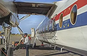 Burma Tourist Attraction Prints: Twin-engine propeller plane, Pagan