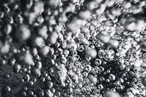 Air Bubbles In Water Prints: Underwater bubbles Abstract background