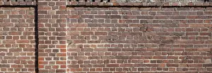 European Deserted Landscape Prints: Uniform brick wall with no recognisable features